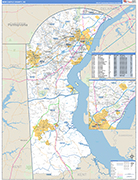 New Castle County Wall Map Basic Style